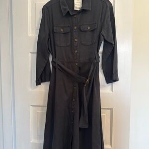 NWT Dark Denim Dress with Belt